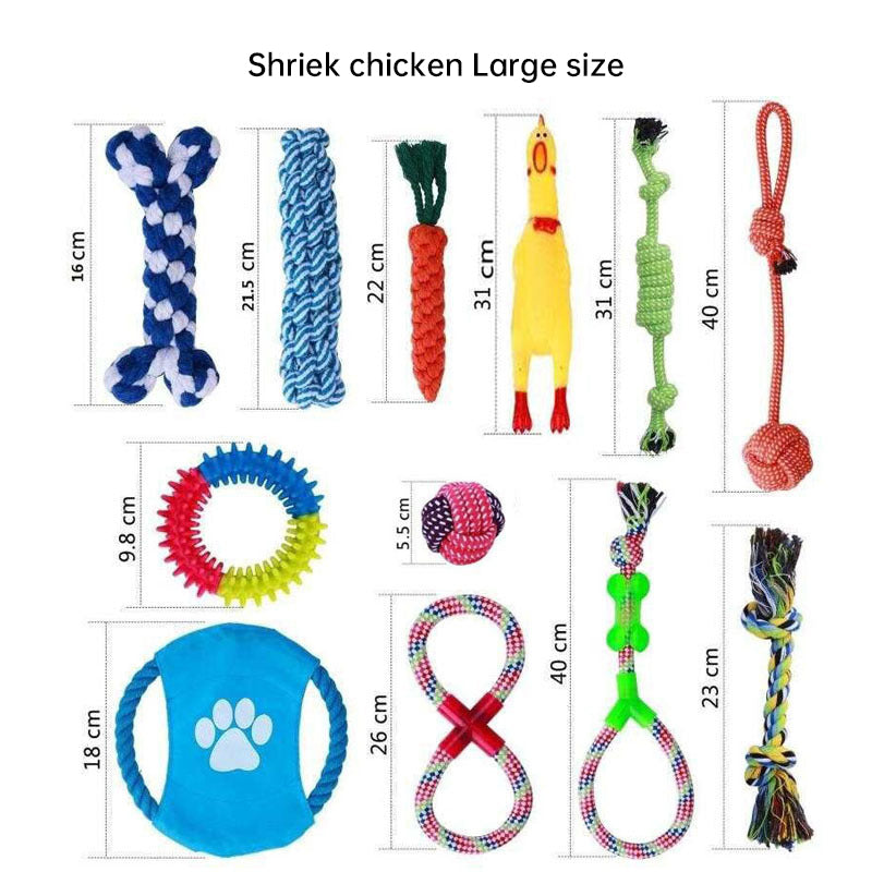 Pet Toy Set Dog Toy Cotton Rope Bite Toy Tooth Grinding Toy eprolo