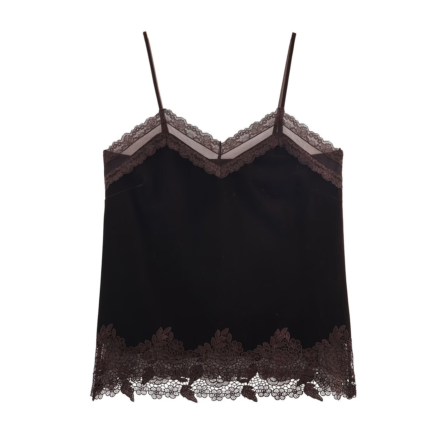 Lace velvet lingerie style top eprolo