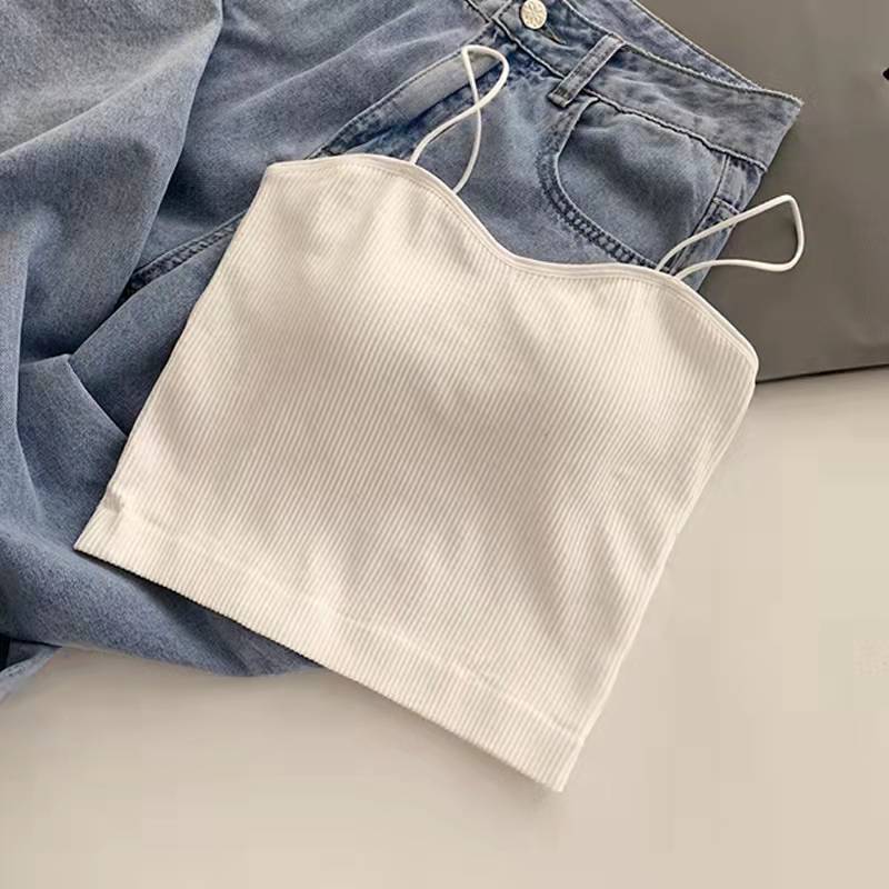 Beauty Back Camisole Tank Tops Women's Summer Wear With Chest Pads Breast Design Sense Niche Tops eprolo