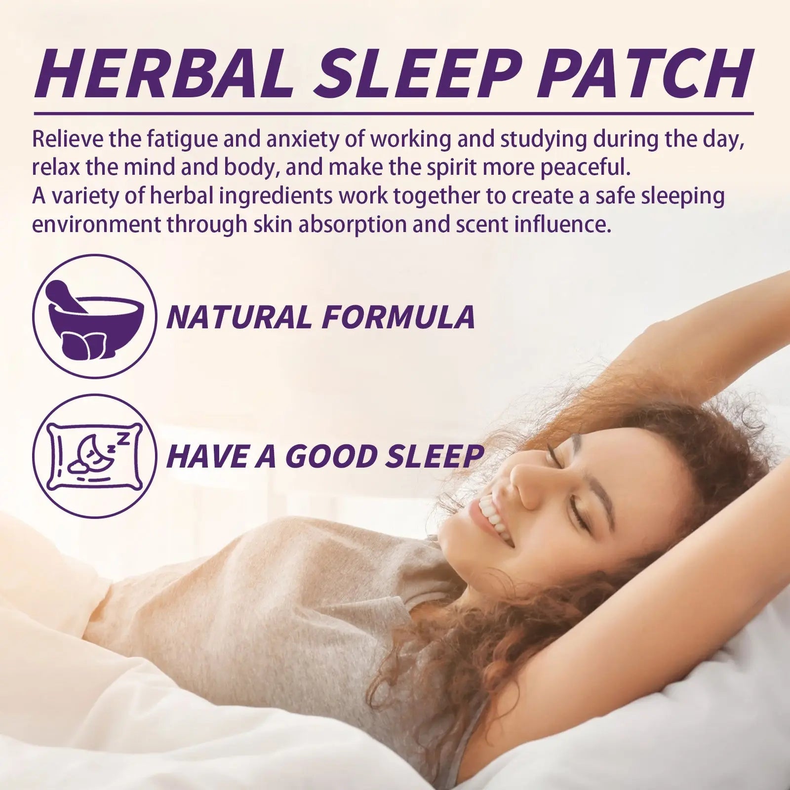 Herbal Sleep Patch, Care For Sleep, Relax And Relieve Body Pressure Body Health Care Point Patch eprolo