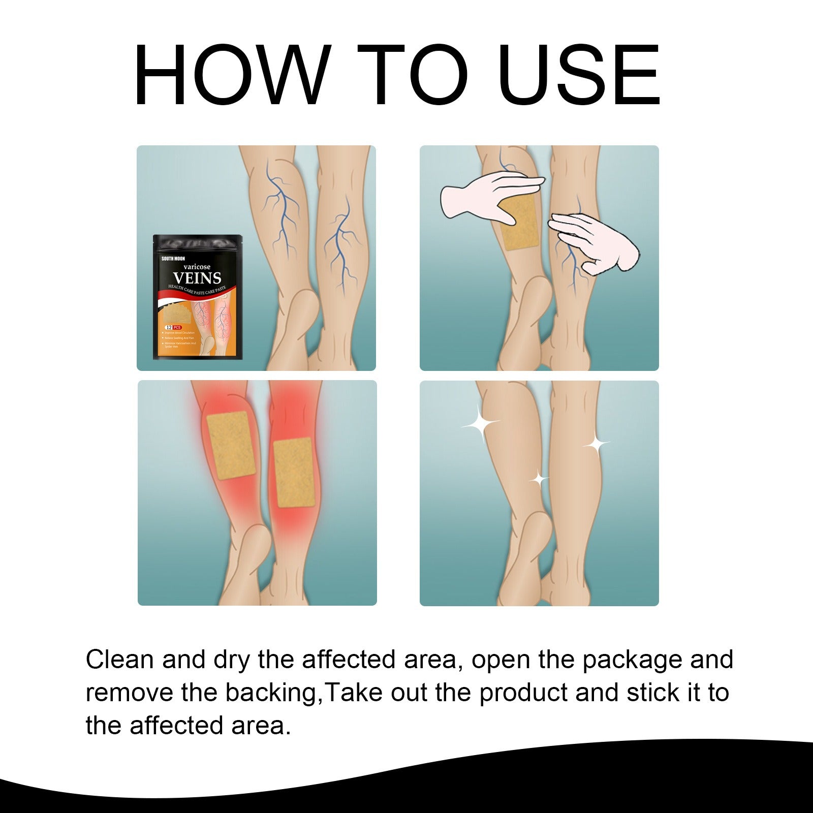 Venous health patch relieves varicose blood vessel blockage and protrusions in the feet. Cold compress venous health patch eprolo