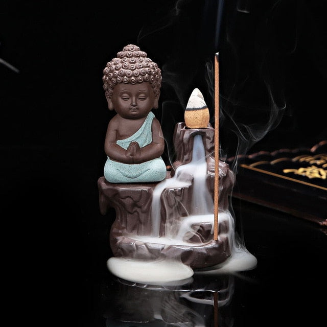 The Little Monk Censer Creative Home Decor Small Buddha Incense Holder Backflow Incense Burner Use In Home Office Teahouse eprolo