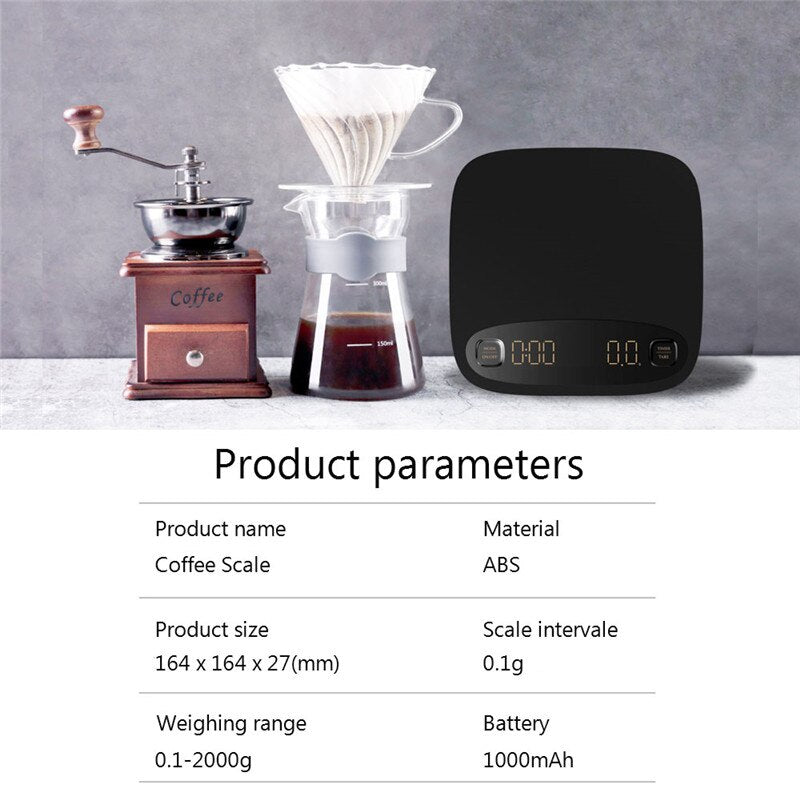 USB Rechargeable Coffee Electronic Scale 2kg/0.1g eprolo