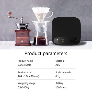 USB Rechargeable Coffee Electronic Scale 2kg/0.1g eprolo