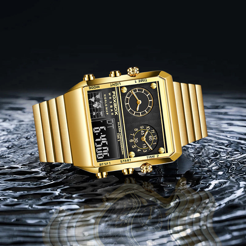 Dual Display Men's Electronic Quartz Watch Multifunction Sports Waterproof Watch eprolo