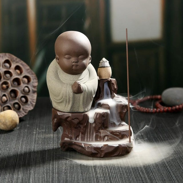 The Little Monk Censer Creative Home Decor Small Buddha Incense Holder Backflow Incense Burner Use In Home Office Teahouse eprolo