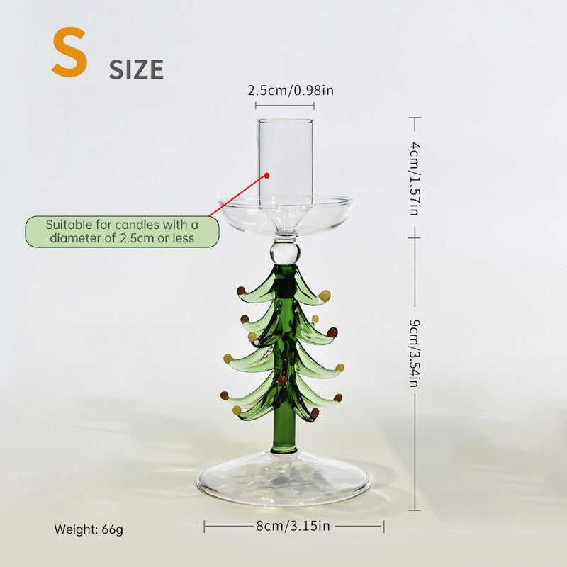 Nordic Borosilicate Glass Candle Holder, Christmas Tree Tabletop Decor for Home eprolo