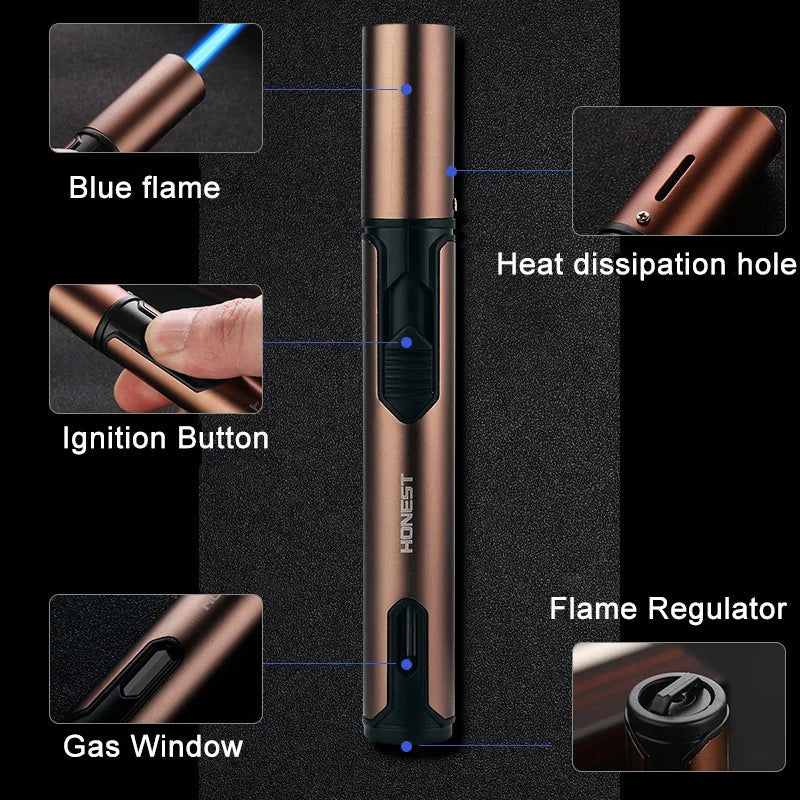 Metal Windproof Lighter Butane Jet Flame Lighter Cigarette Cigar Accessories Kitchen Cooking BBQ Outdoor Gadgets eprolo