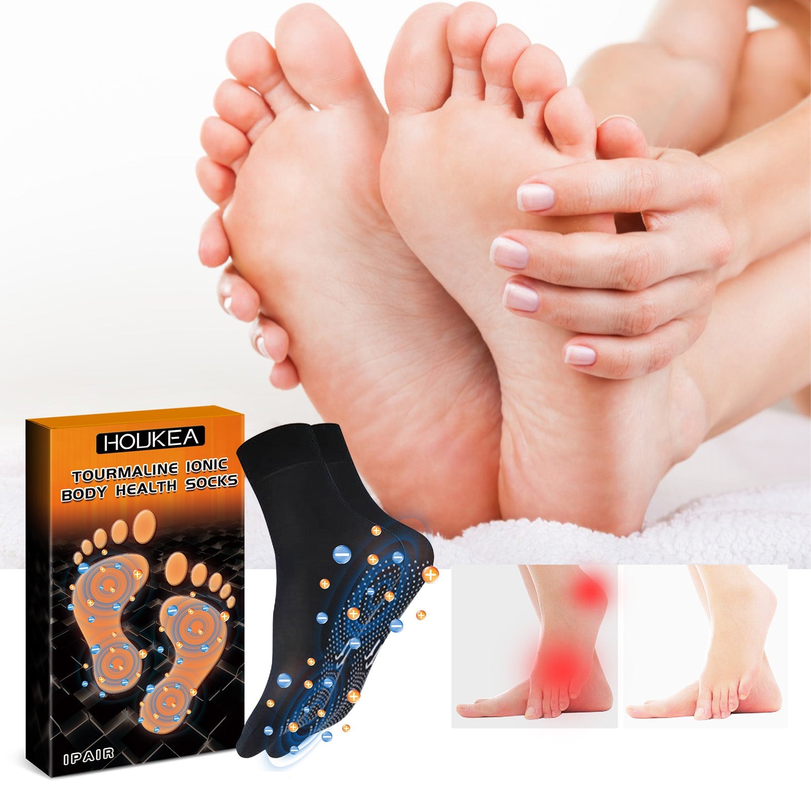 HOUKEA Tourmaline Ionic Body Health Socks, Winter Outdoor Sports Cold And Wind Warm Foot Care Massage Socks eprolo