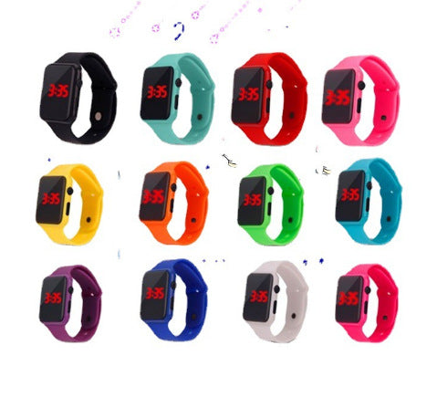 LED electronic watch/student fashion sports LED Apple square silicone electronic watch eprolo