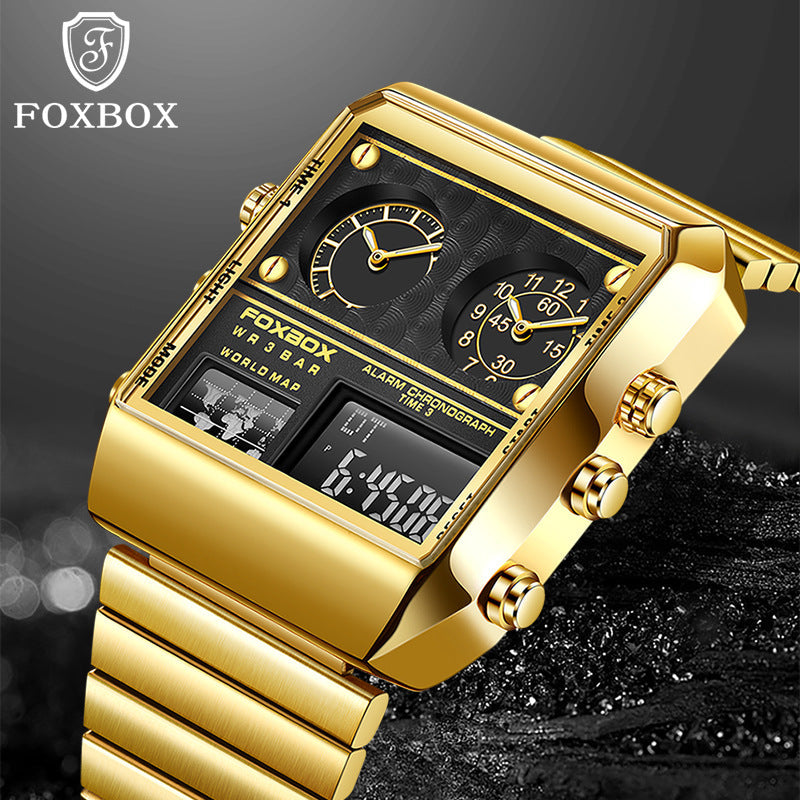 Dual Display Men's Electronic Quartz Watch Multifunction Sports Waterproof Watch eprolo