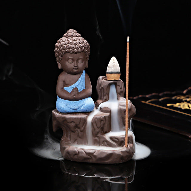 The Little Monk Censer Creative Home Decor Small Buddha Incense Holder Backflow Incense Burner Use In Home Office Teahouse eprolo