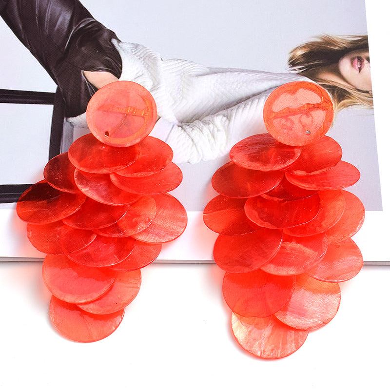 Beauty Fashion Earrings Shell Long Multi-piece Jewelry eprolo