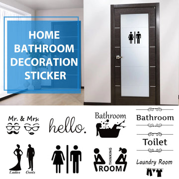 Home Bathroom Decor Wall Stickers Art Stickers Creative Home Decor Bathroom Cute Door Stickers eprolo